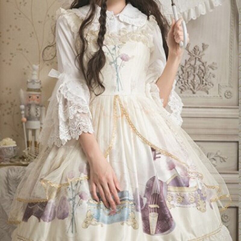 M0369 ワンピース ロリータ ジャンパースカート ゴスロリ ゴシック うさぎ レトロ ゆめかわいい White Magicspice M0369 ワンピース ロリータ ジャンパースカート ゴスロリ ゴシック うさぎ レトロ ゆめかわいい White Magicspice