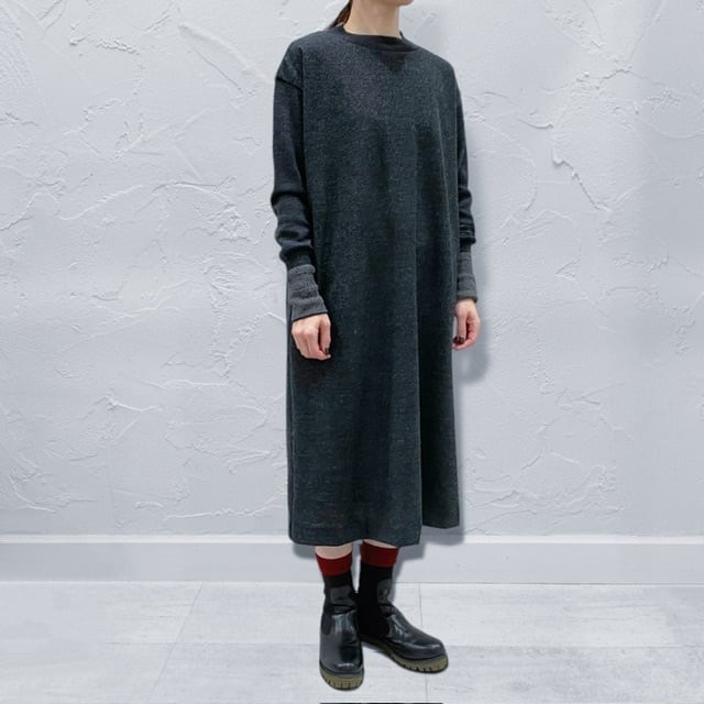 nume　ワンピース nume sleeve knit wool bouclé one piece | CoCo Cuore