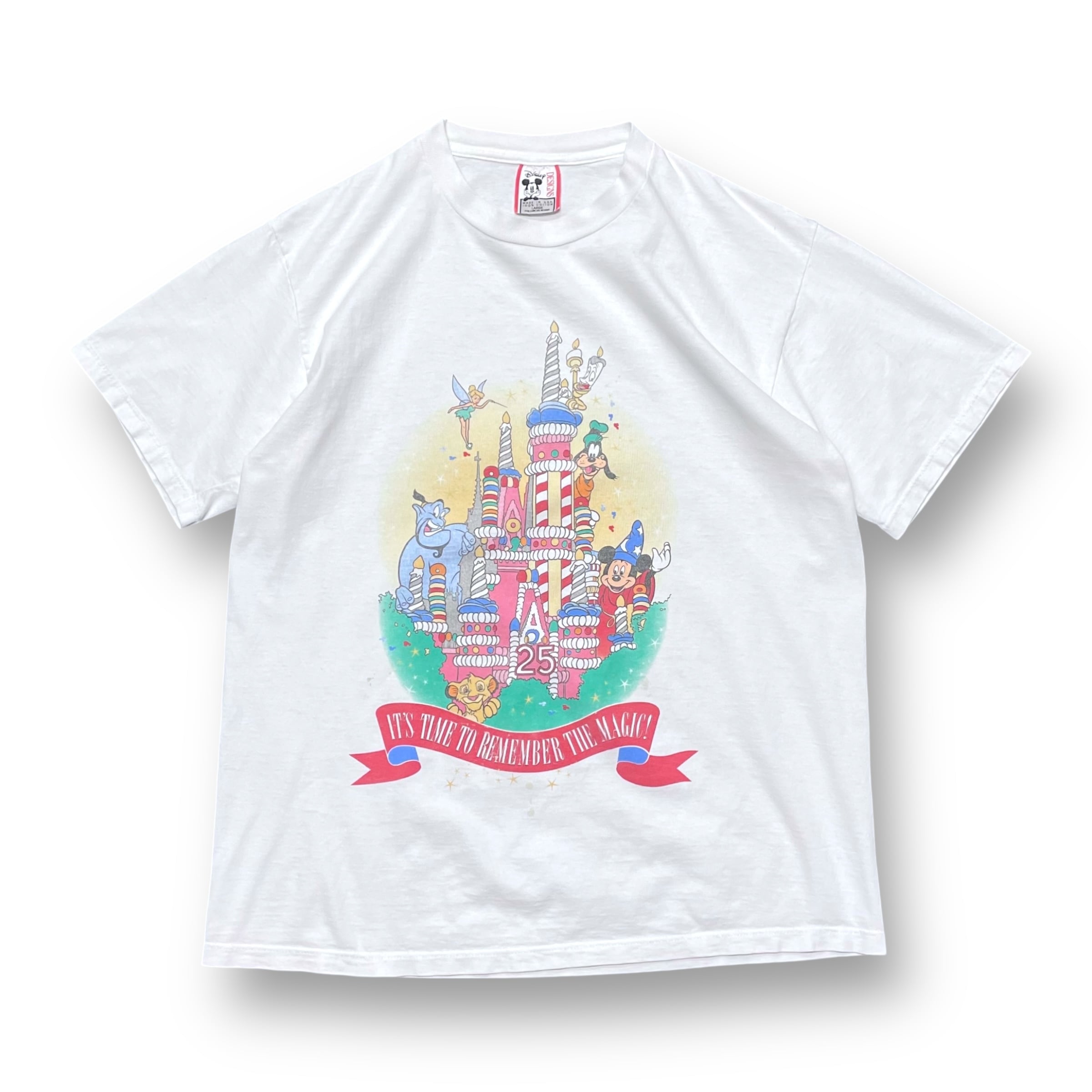 90s Disney World ミッキー 25周年 実写 フォト Tシャツ Vintage 90s
