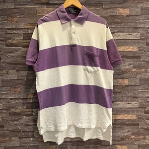 RALPH LAUREN BORDER POLO SHIRT BIG POLO 1990'S OLD