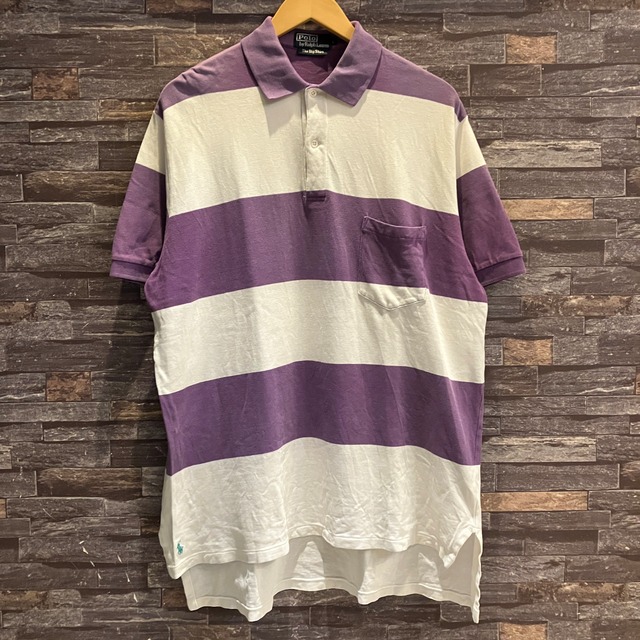 RALPH LAUREN BORDER POLO SHIRT BIG POLO 1990'S OLD