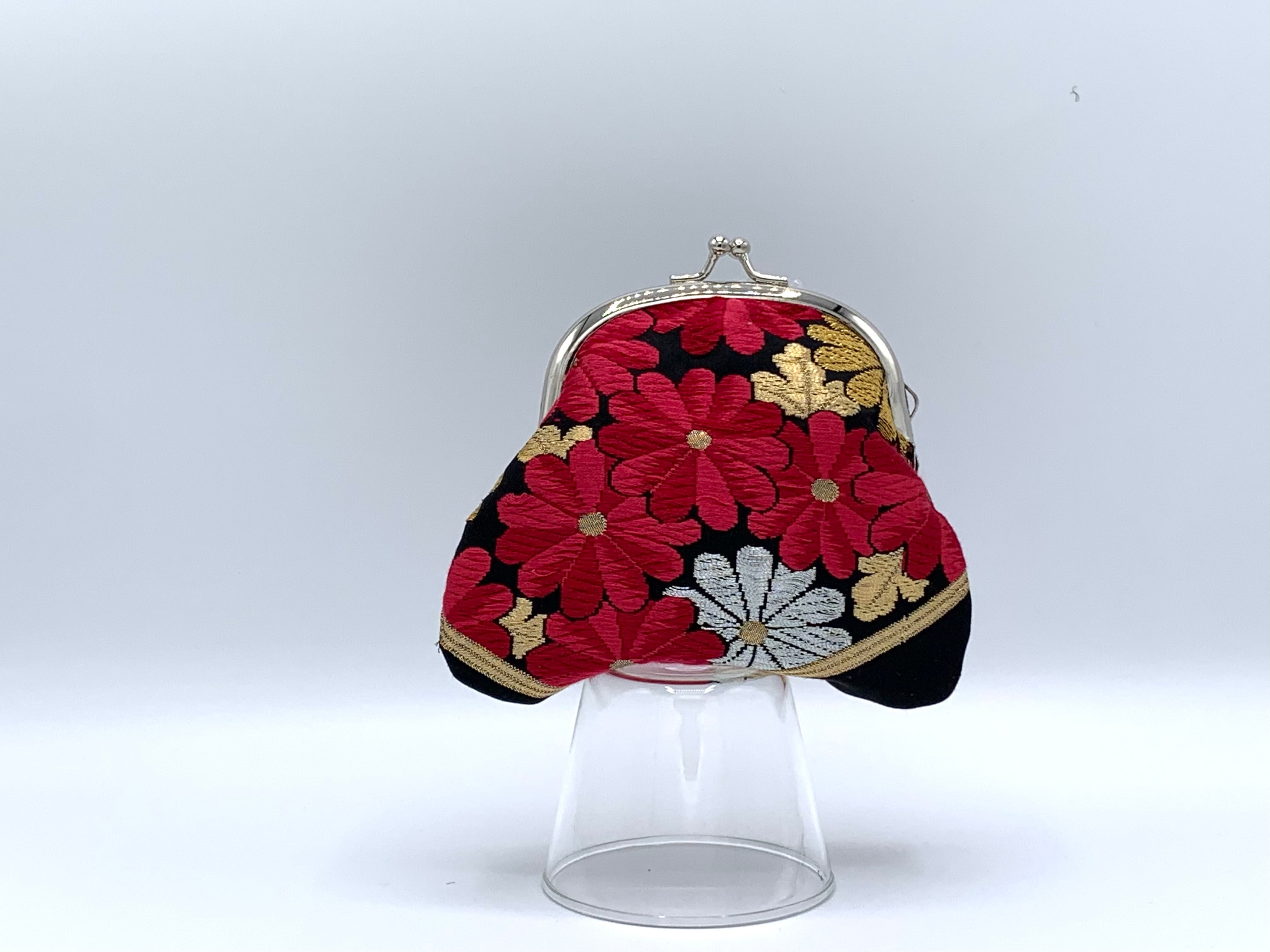 がま口ポーチ (Japanese Kiss-lock pouch) No.1 | Tsumugu | 帯バッグ工房