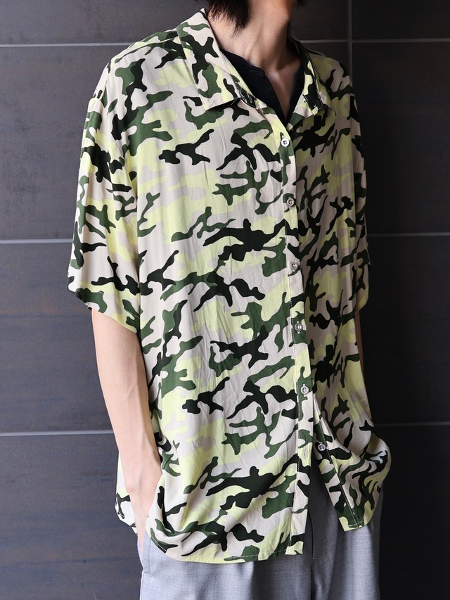 camouflage over shirt