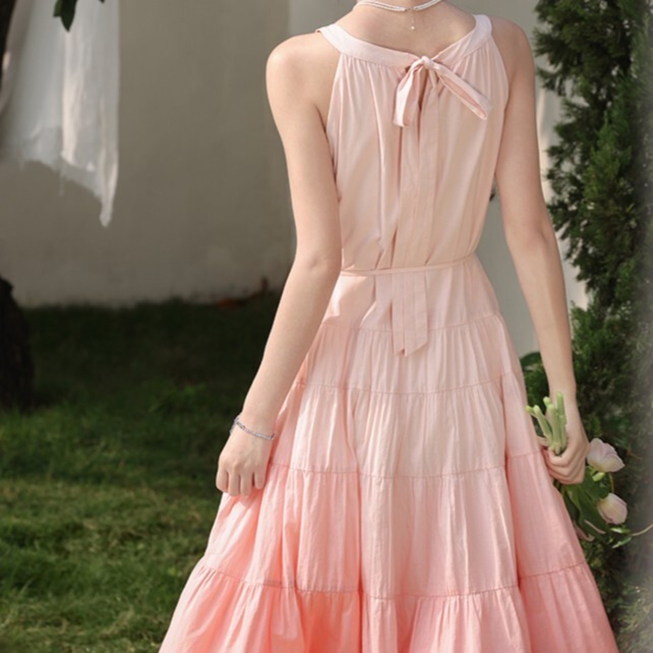 Pink Gradient Long Dress / ピンク グラデーション ロング ワンピース