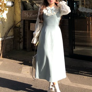 Slim-waisted wool dress(ME025)