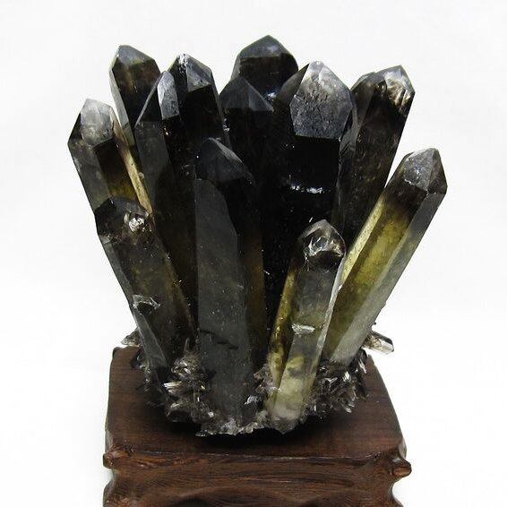 モリオン クラスター 黒水晶 原石 台座付属 一点物 182-8434