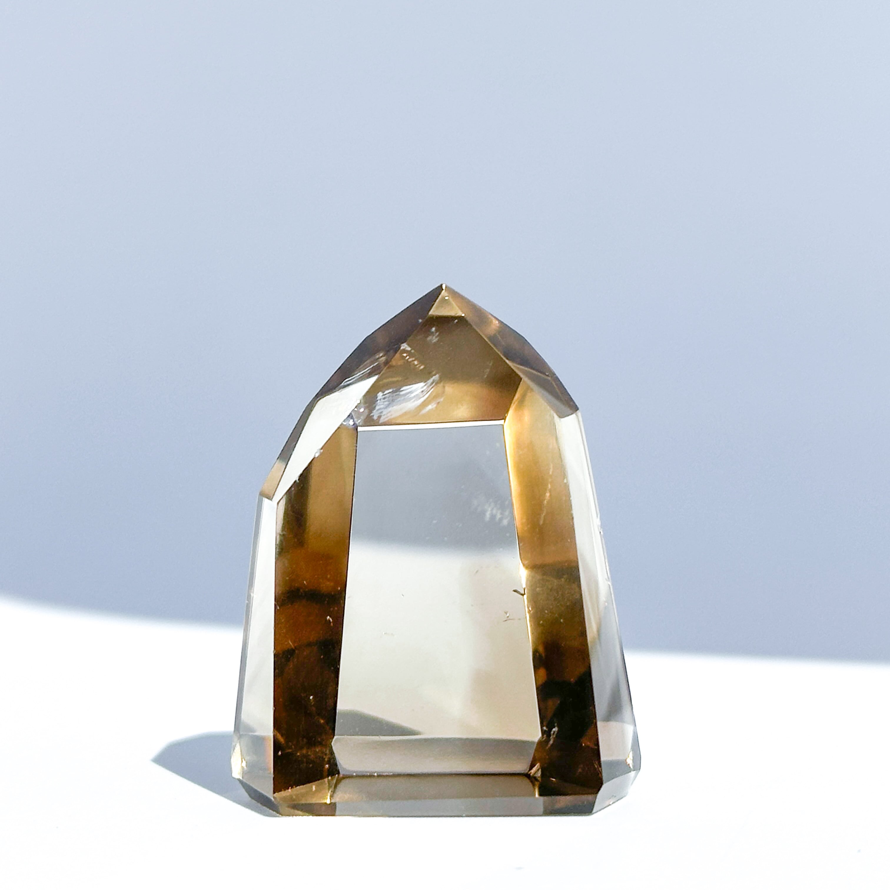 天然石 スモーキークォーツ 水晶 シトリン ファントム入り ポイント タワー