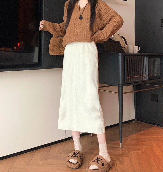 150cm〜　ヒップラップニットスカート