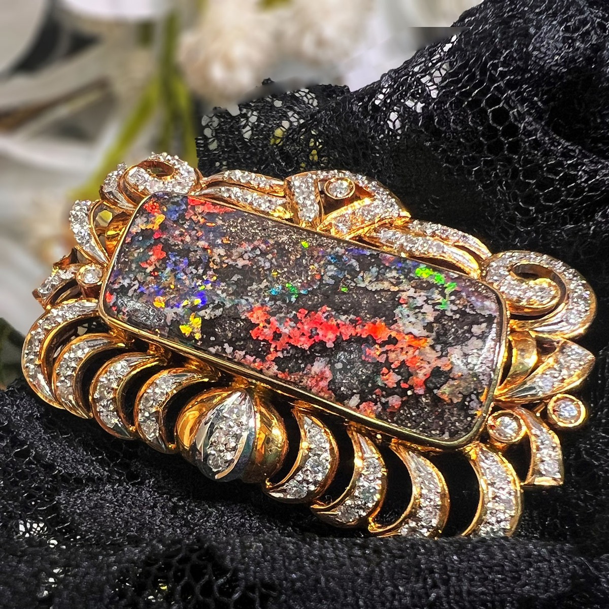 天然 ボルダーオパール ルース 20.18ct 受け止めれ 