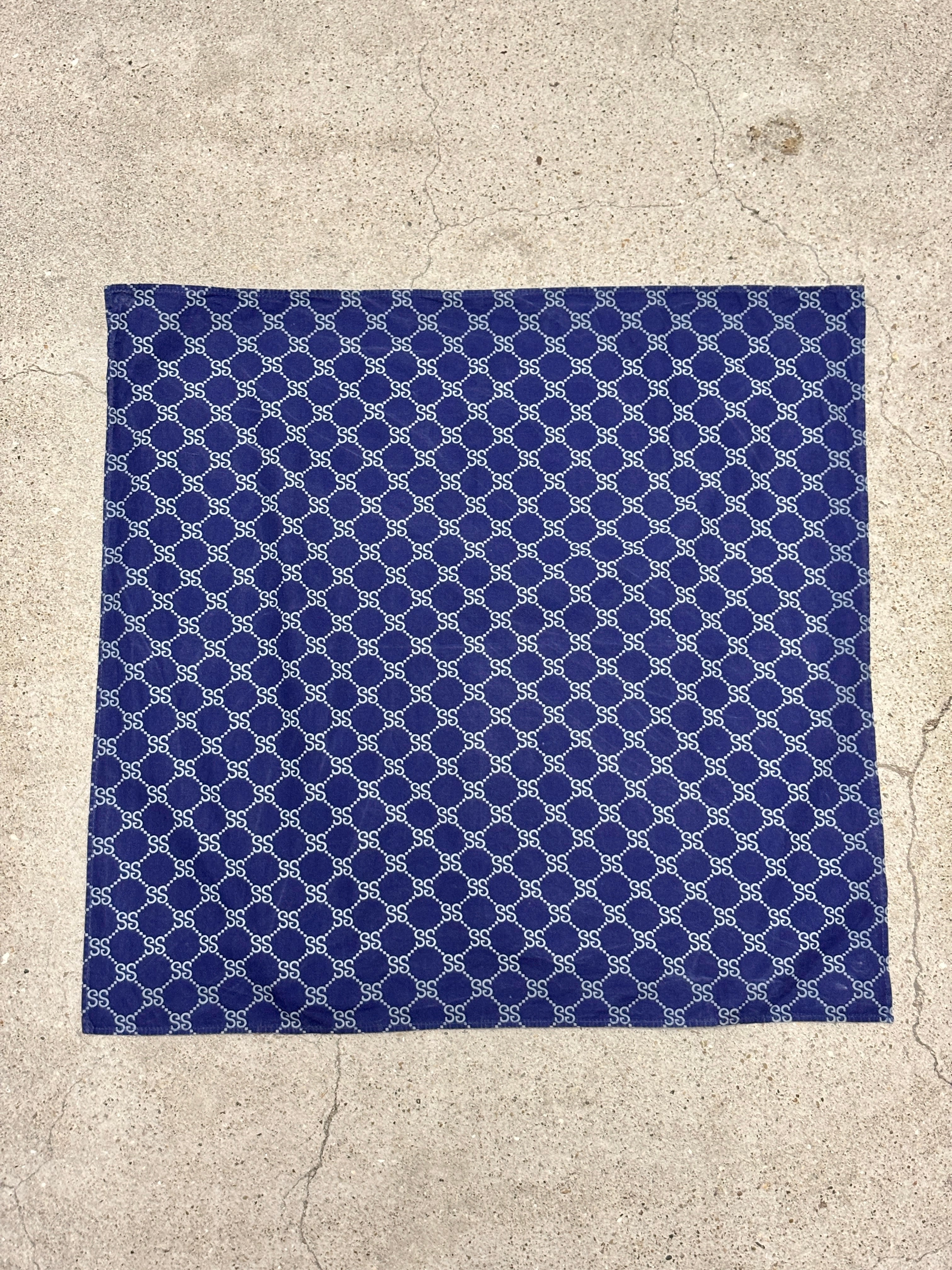 90～00s OLD STUSSY/Monogram print Bandana/USA製/モノグラム柄