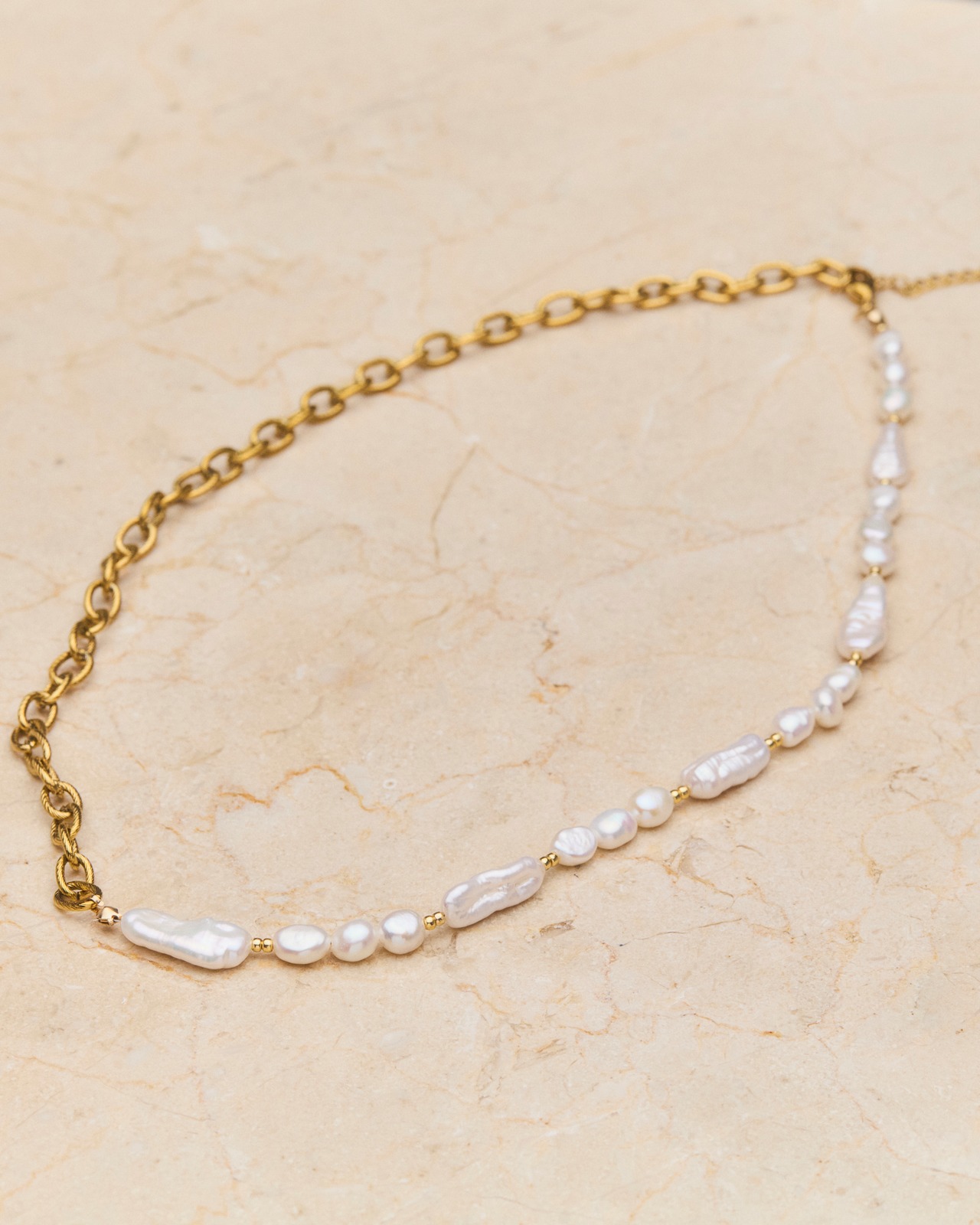 【Restock】Half Pearl Chain Necklace