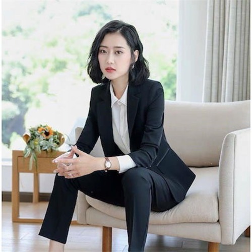 S-5XL大きいサイズ春夏秋大人レディーキャリアウーマンけいたい正装キャリアウーマン成人ファッション気質エレガント修身OL職業服2点セットスーツズボンPDD
