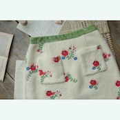 クラシックな森の妖精:ボアと小花柄刺繍のボトリングショートスカート Y0150