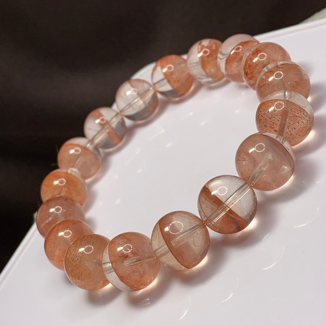 美しいバイカラー☆砂時計水晶♪アンフィボールインクォーツブレスレット