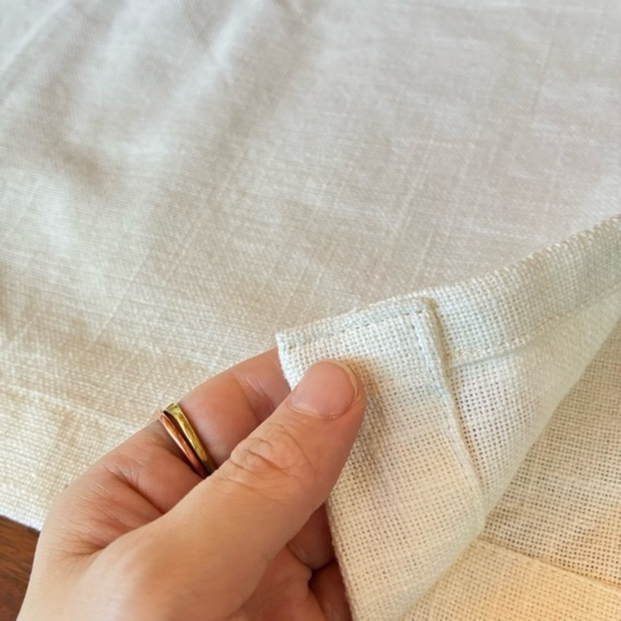 TOPANGA Homefurnishing India Cotton Slub curtain　インド　コットンスラブカーテン　110×100cm　ホワイト　白　綿　ナチュラル　ドレープカーテン　腰高窓　中厚　カーテンポール　暖簾