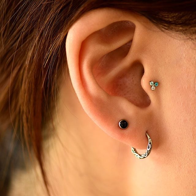 リングピアス 16G 2WAY フィリグリー クリッカー ワンタッチリング