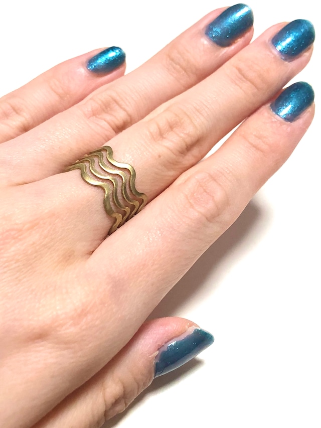 【TAMARI】Raw brass wavy ring