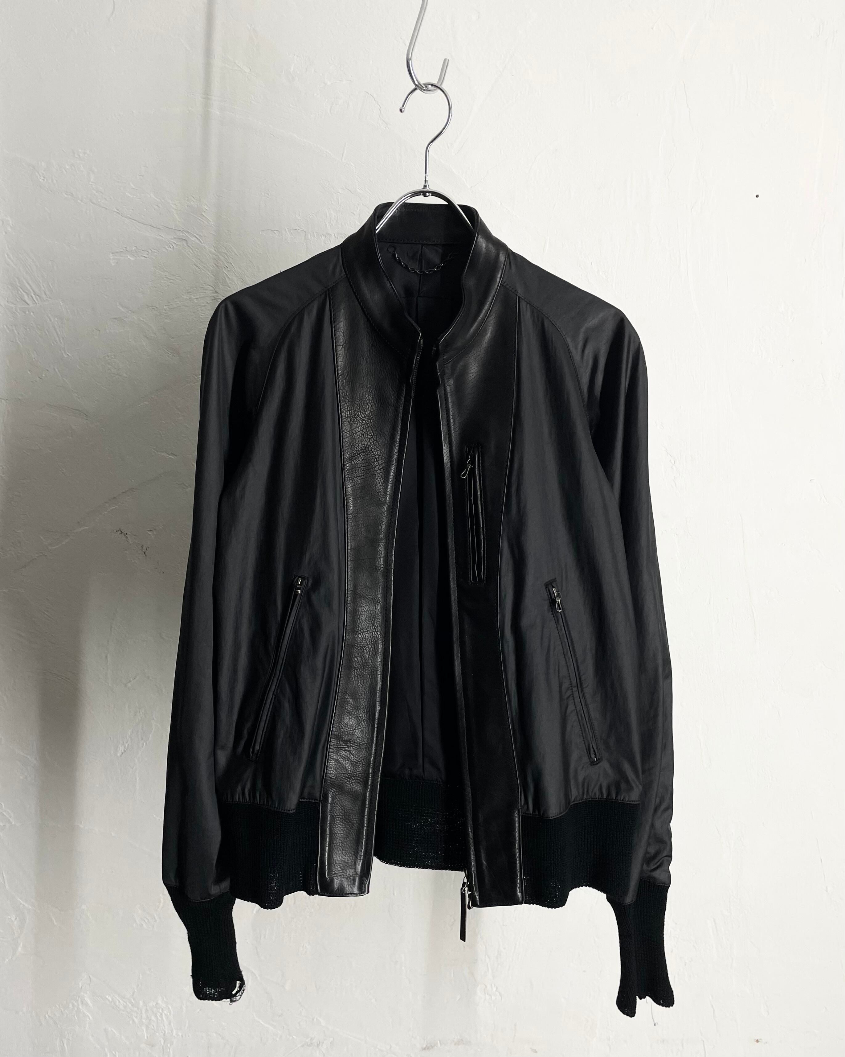 The Viridi-anne Leather×Nylon Switching Jacket | VOLAR
