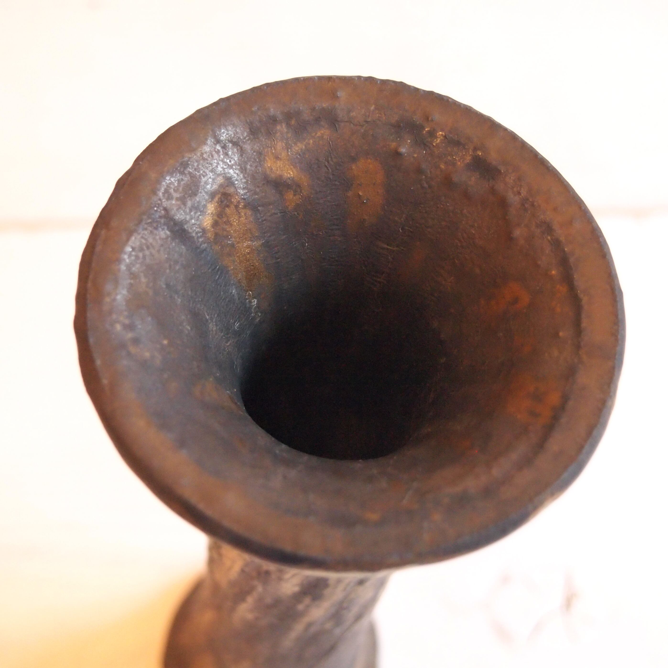 古角志奈帆（陶） 貫入ブロンズ錆釉花器 | Galeria Mamica shop