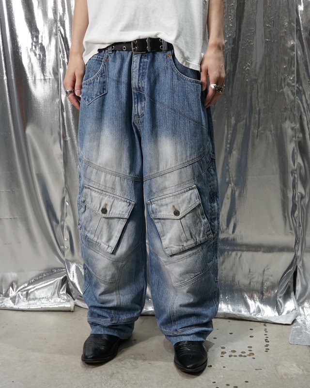 2000's buggy cargo denim pants