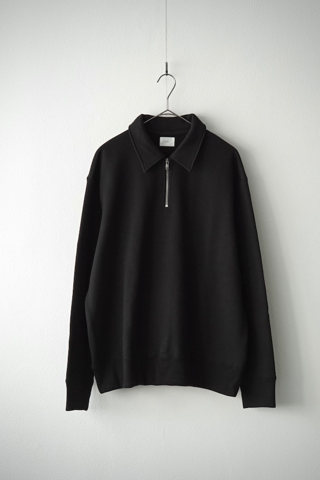 Premium Wool Fleece / Half Zip Sweat  (OFF BLACK)