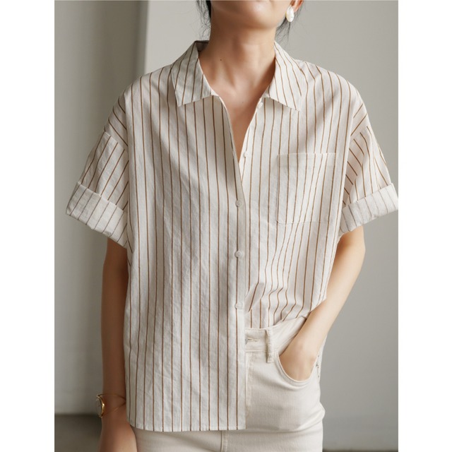 natural stripe shirts N20158