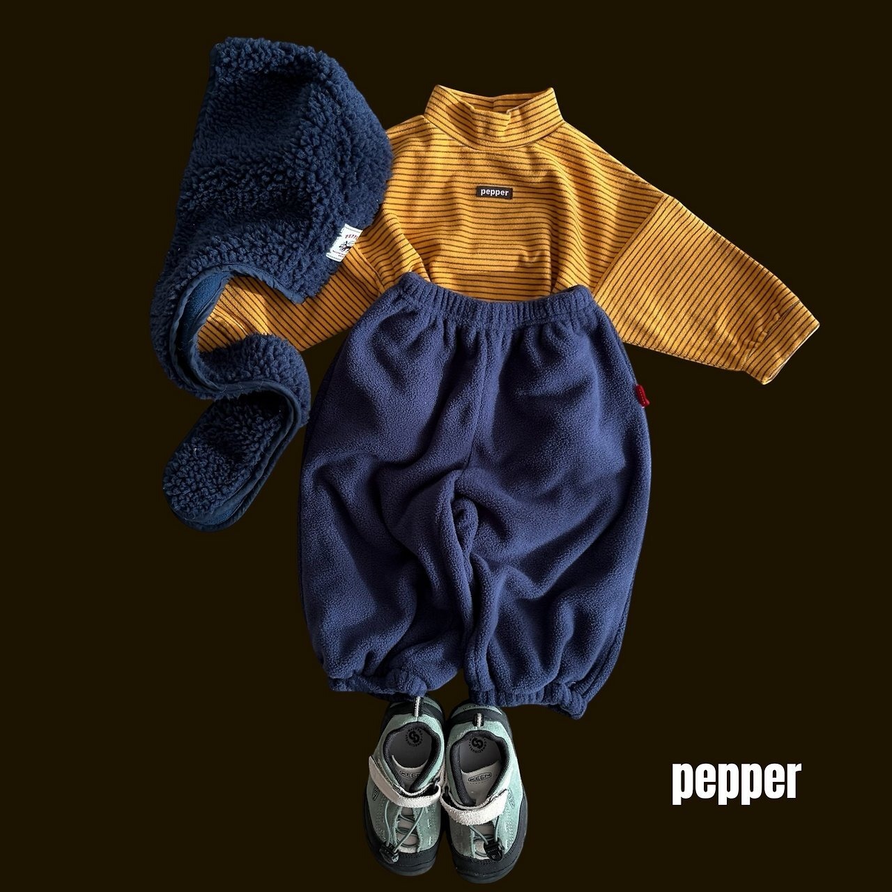 ペッパー / PEPPER / ミツバチボーダータートル / 韓国子供服 / キッズ / 26winter〖取寄〗*XS~XL*
