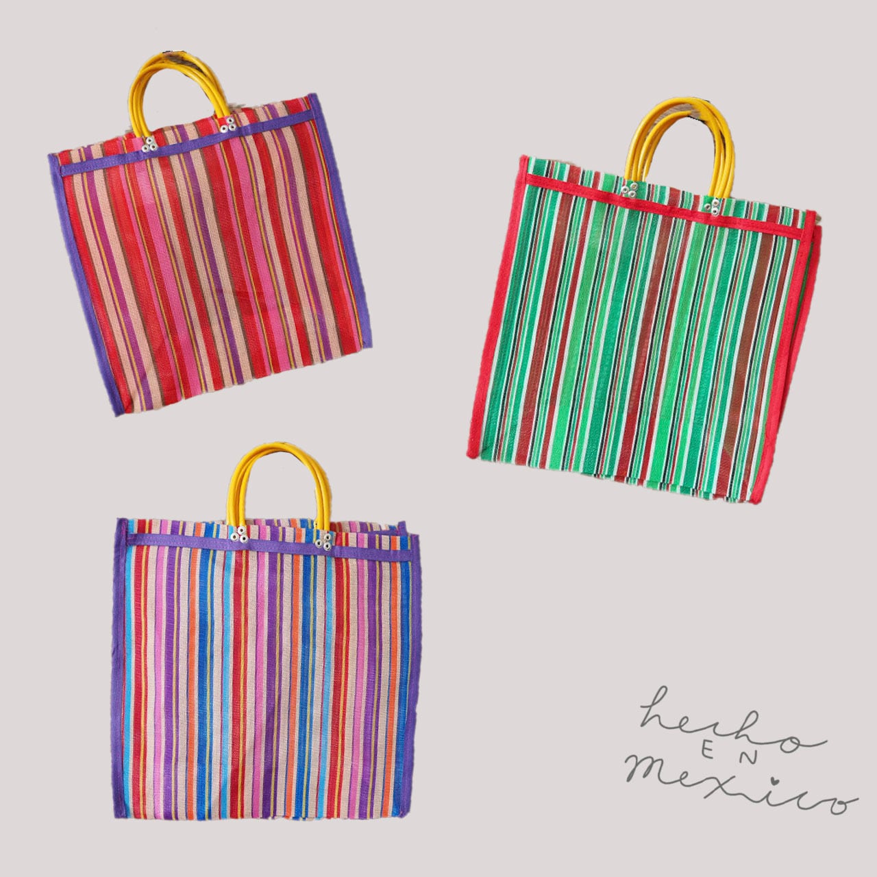 カラフルエコバッグ Medium 全3種 | Caracol | メキシコの彩りを日々の