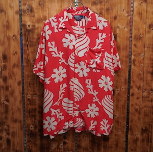 ralphlauren adams レーヨン ビスコース 開襟シャツ L/ラルフローレン オープンカラーシャツ アロハシャツ