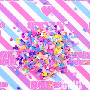 #F026 15%OFF【15g】オリジナルミックス スプリンクル&ミンツ ポリマークレイ トッピング/フレーク15gパック