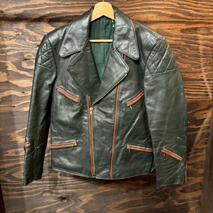 特価 50s German Vintage motorcycle Leather ドイツ ヴィンテージ モーターサイクルレザージャケット グリーン