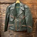 特価 50s German Vintage motorcycle Leather ドイツ ヴィンテージ モーターサイクルレザージャケット グリーン
