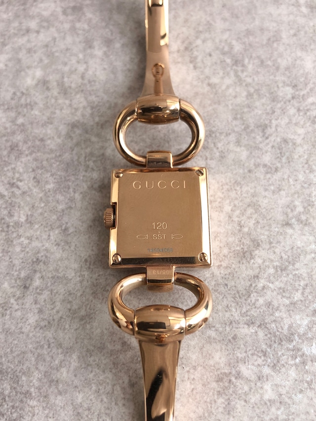 GUCCI グッチ GG 腕時計 ゴールド ホースビット ステンレススチール クォーツ YA120521 vintage ヴィンテージ オールド wtdb2a