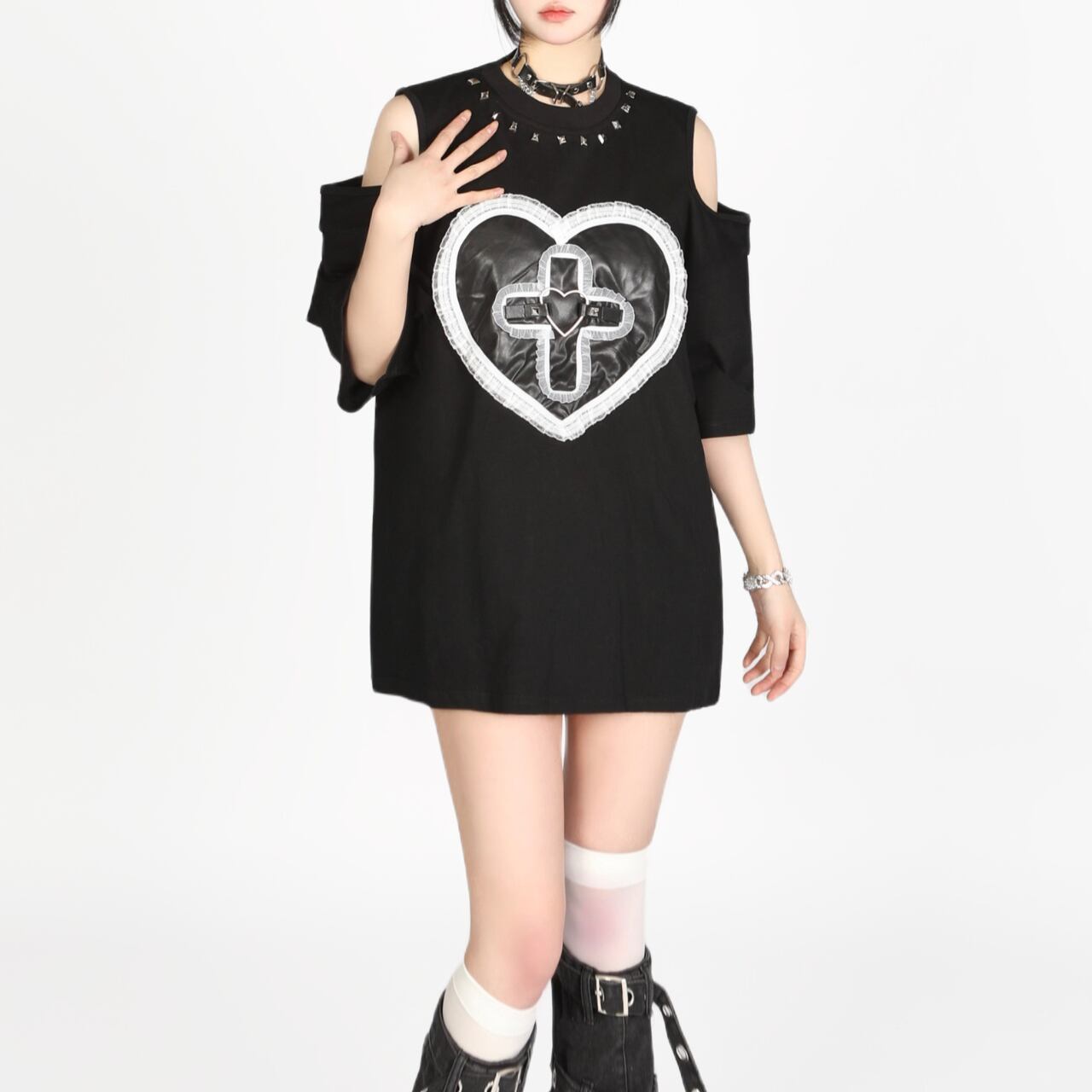 ハートフリルトップス　2color　1121