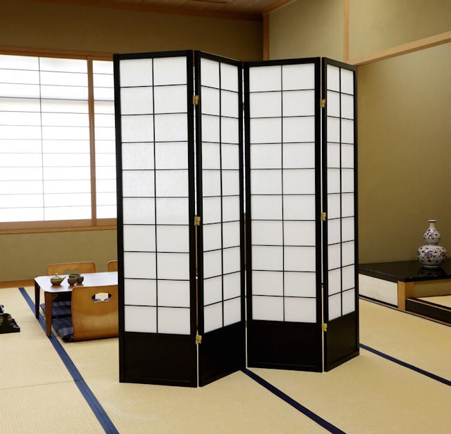 送料無料 格子柄 和風衝立４連 高さ180cm パーテーション間仕切り（924） 格子柄 和風4連パーテーション高さ180cm 間仕切りに（924） | ‎