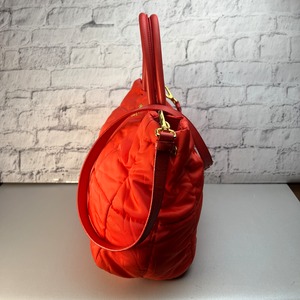 PRADA プラダ  三角プレート ２WAY ナイロン トートバッグ オレンジ A-9829