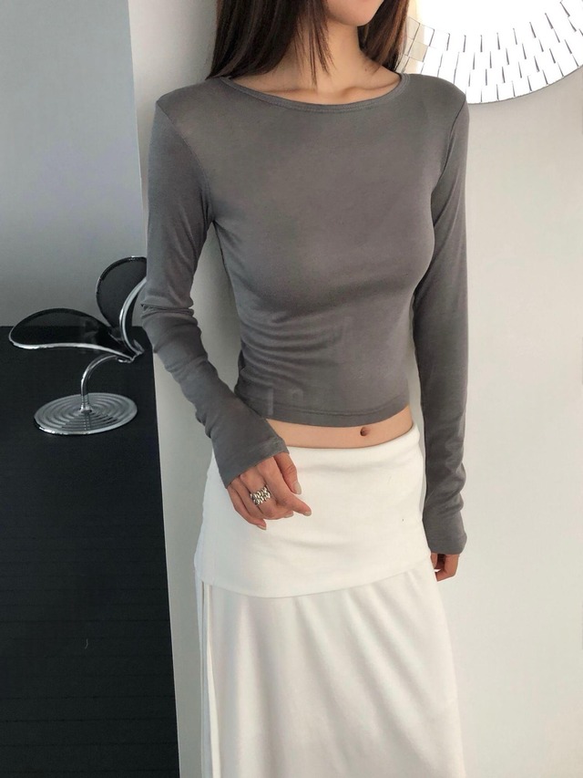 Sheer Boat Neck Long Sleeve Top