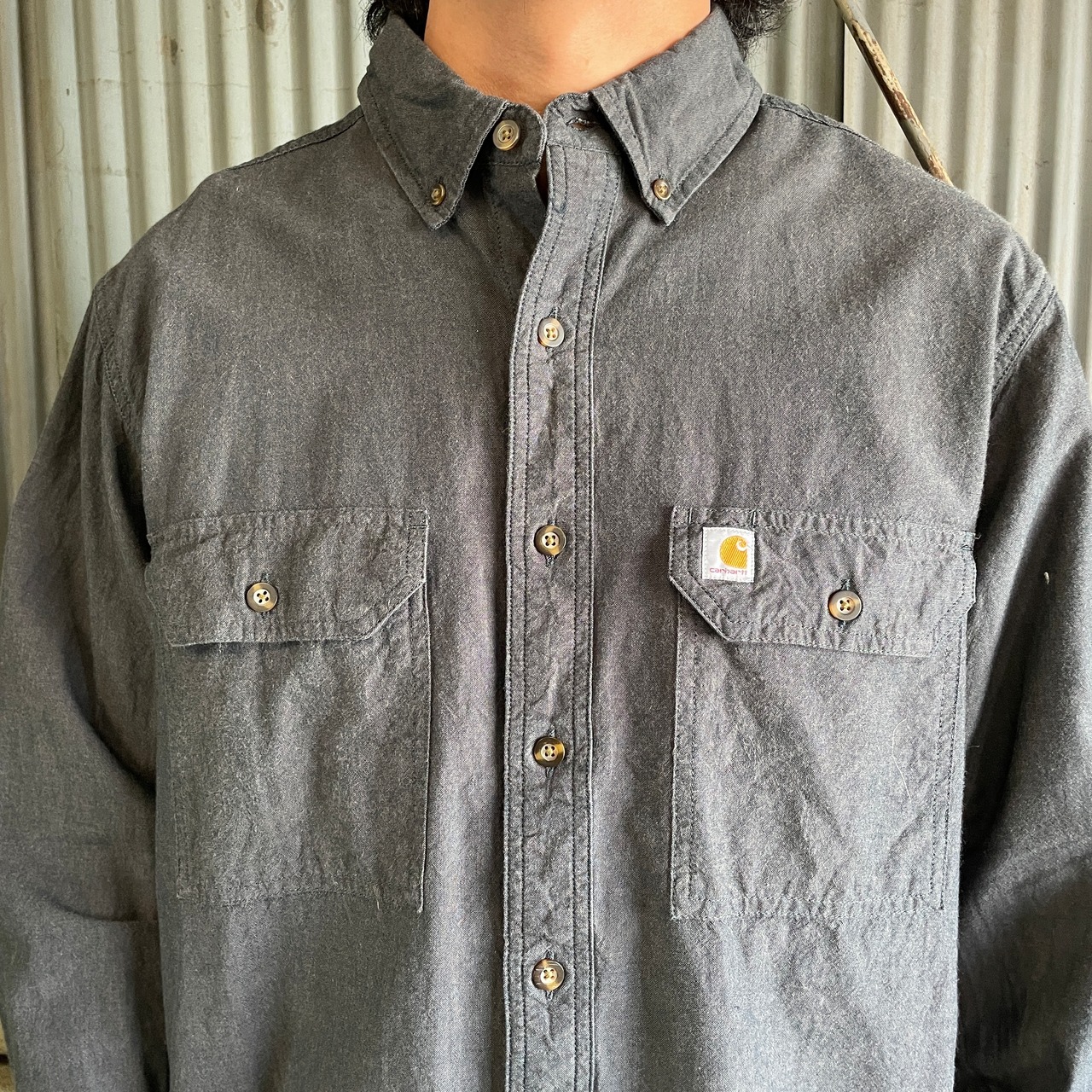Carhartt カーハート RELAXED FIT 長袖 ボタンダウンシャツ メンズL 