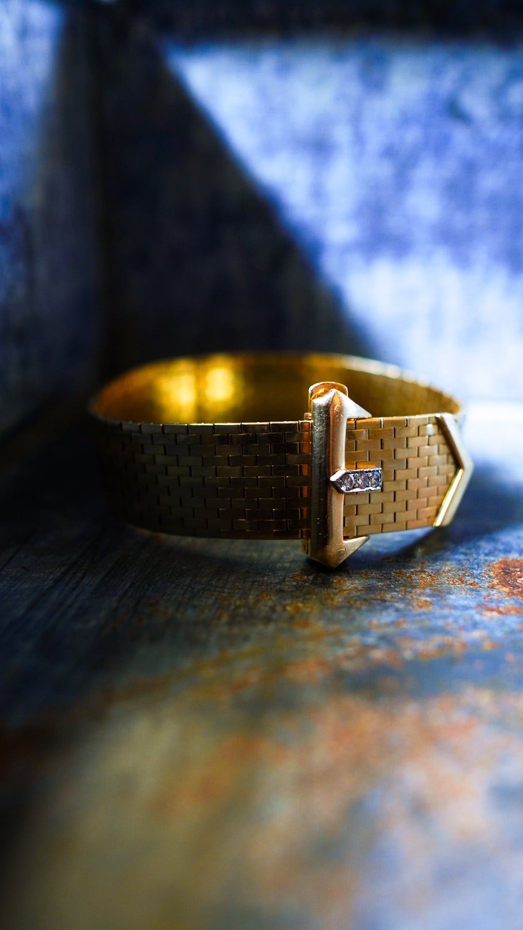 【SPECIAL / 1930s】TIFFANY&Co. ティファニー イエロー ゴールド ベルトバックルクラスプ メッシュ ブレスレット 《K14 ダイヤモンド ヴィンテージ オールド メンズ レディース》