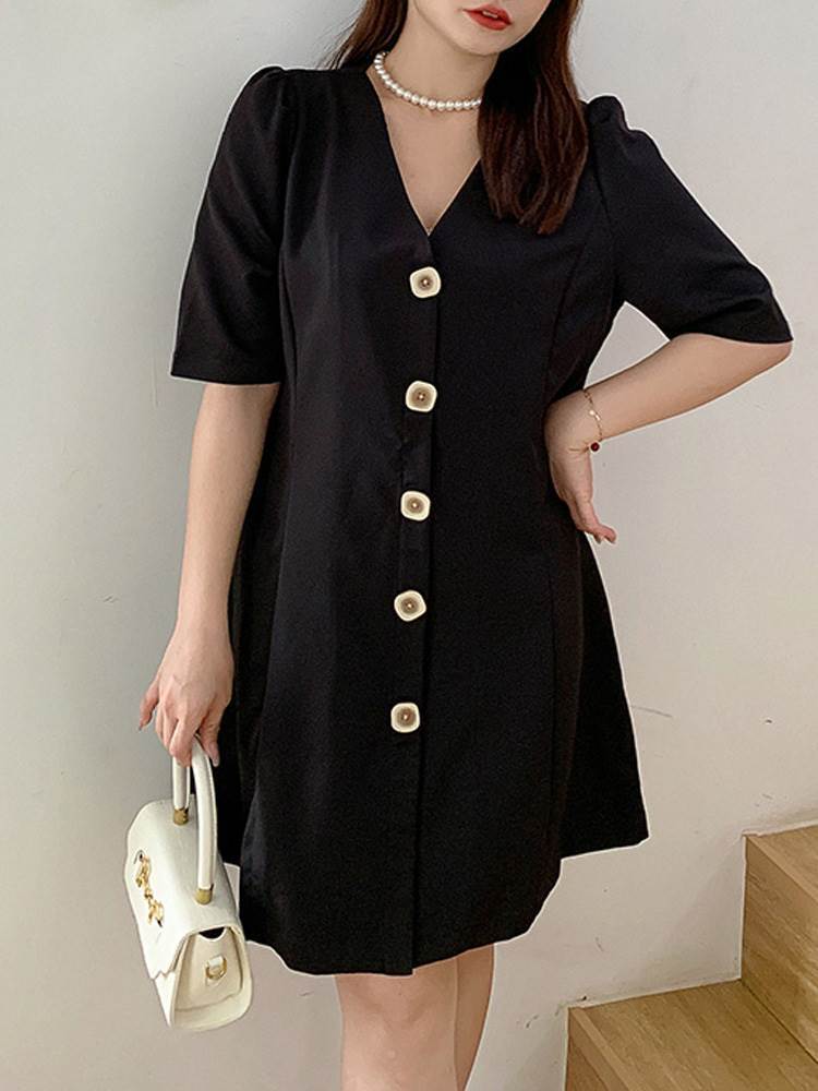 トレンチスタイル半袖ワンピース お出かけ お呼ばれ オフィス 膝丈 きれいめ 大きいサイズ 韓国 CH4569