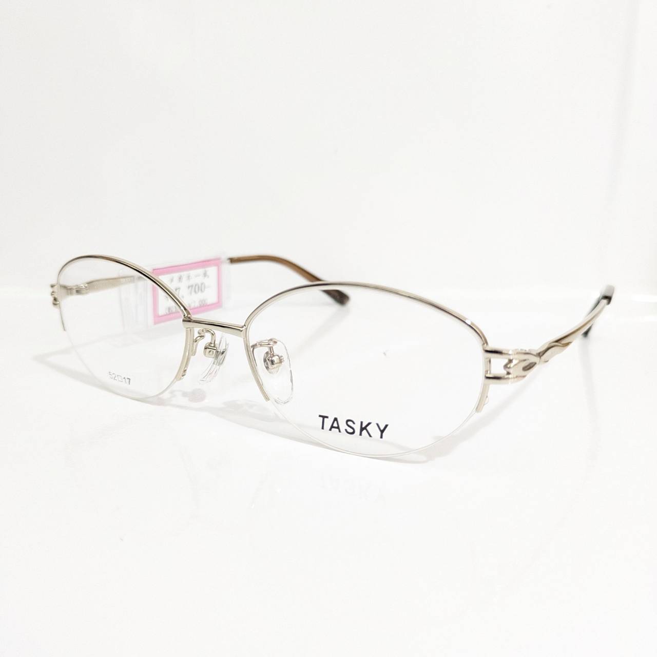 【TASKY】オーバルナイロールフレーム シルバー