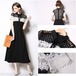 半袖ワンピース 大きいサイズ XL 2XL ロングスカート シフォン 半袖 夏服 Aラインスカート レディースワンピース バイカラー レース お呼ばれ エレガント きれいめ パーティードレス お洒落