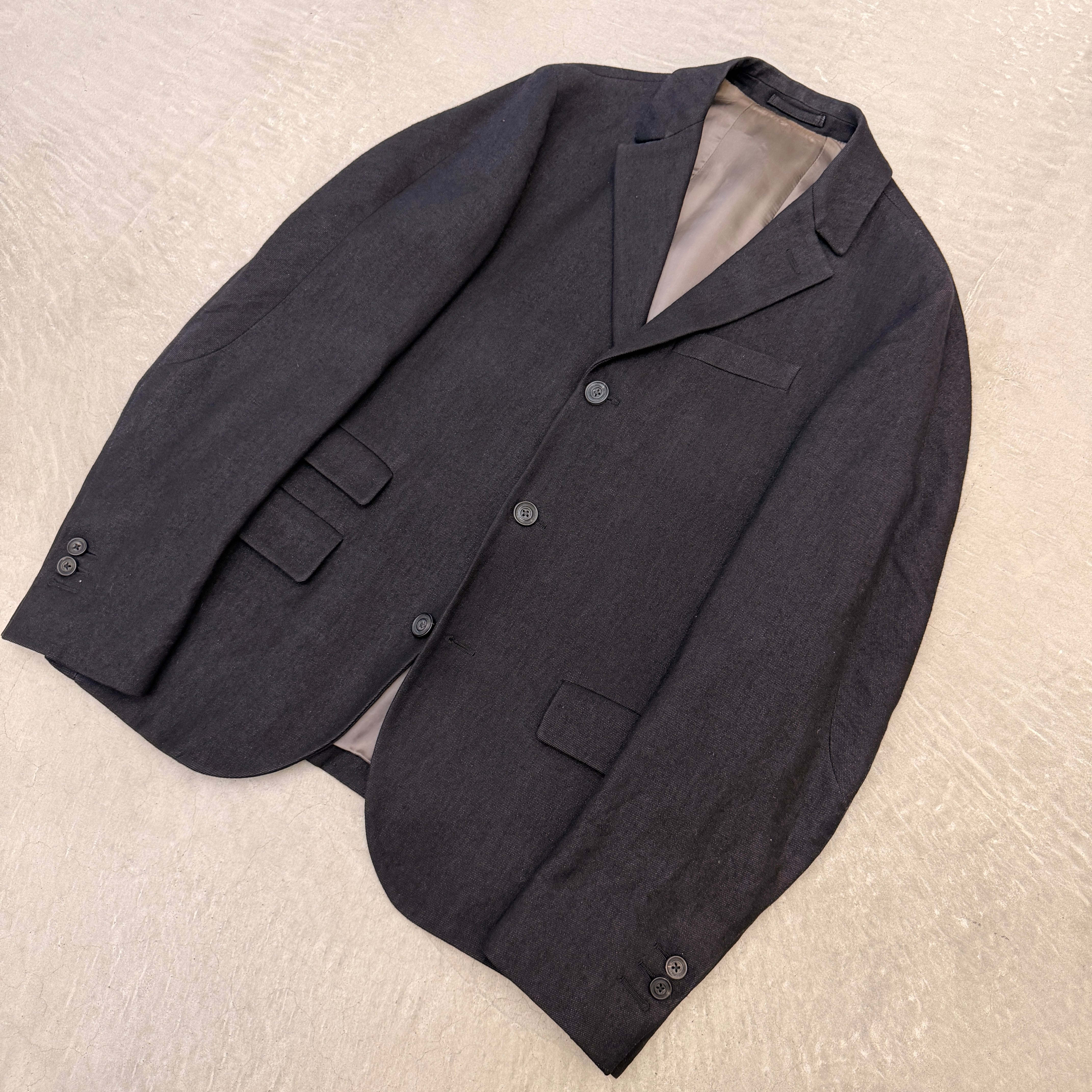 WOOSTER LARDINI Linen wool navy jacket 44 | ASSET VINTAGE アセット