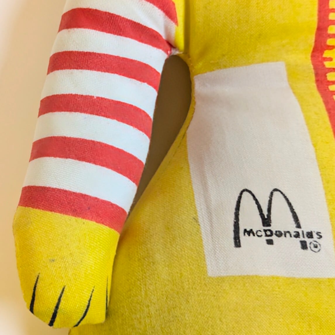 ☆VINTAGE 80'☆【 McDonald's( マクドナルド ) 】 『 Ronald McDonald / ロナルド・マクドナルド 』ラグドール / ピロードール / ぬいぐるみ 〚アメリカン雑貨 アメトイ〛