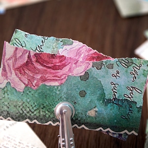 コラージュ素材 素材紙 正方形 紙もの 全6種 40枚入 薔薇 花柄 天使 紫陽花 ほぼ日 ジャンクジャーナル W01