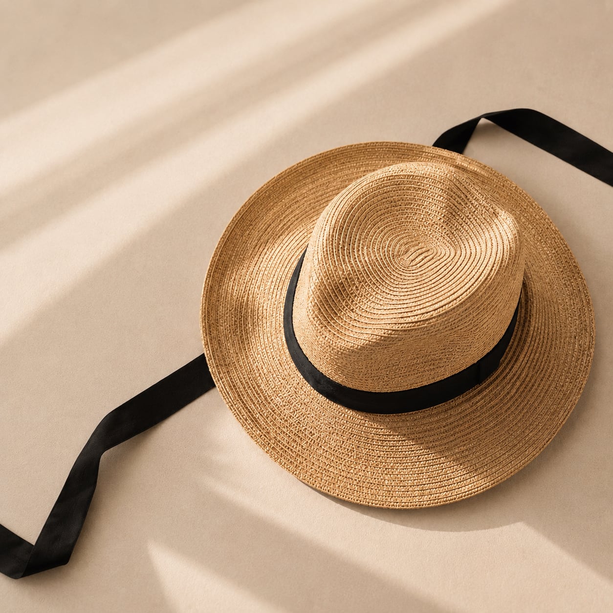 RIBBON STRAW HAT