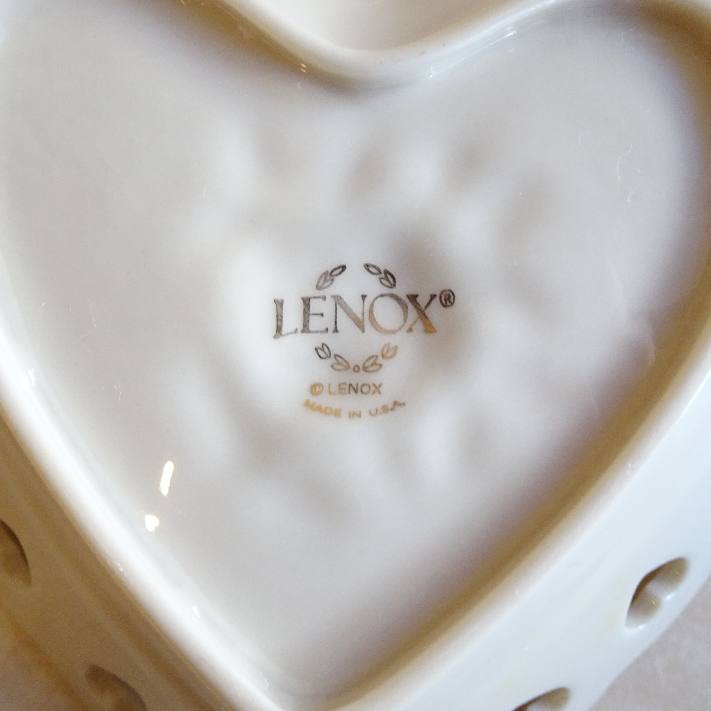 LENOX ハートの透かしトレイ | 純喫茶家具の村田商會
