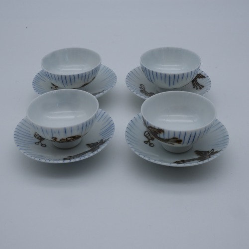 白磁　茶杯＆茶托　4個セット
