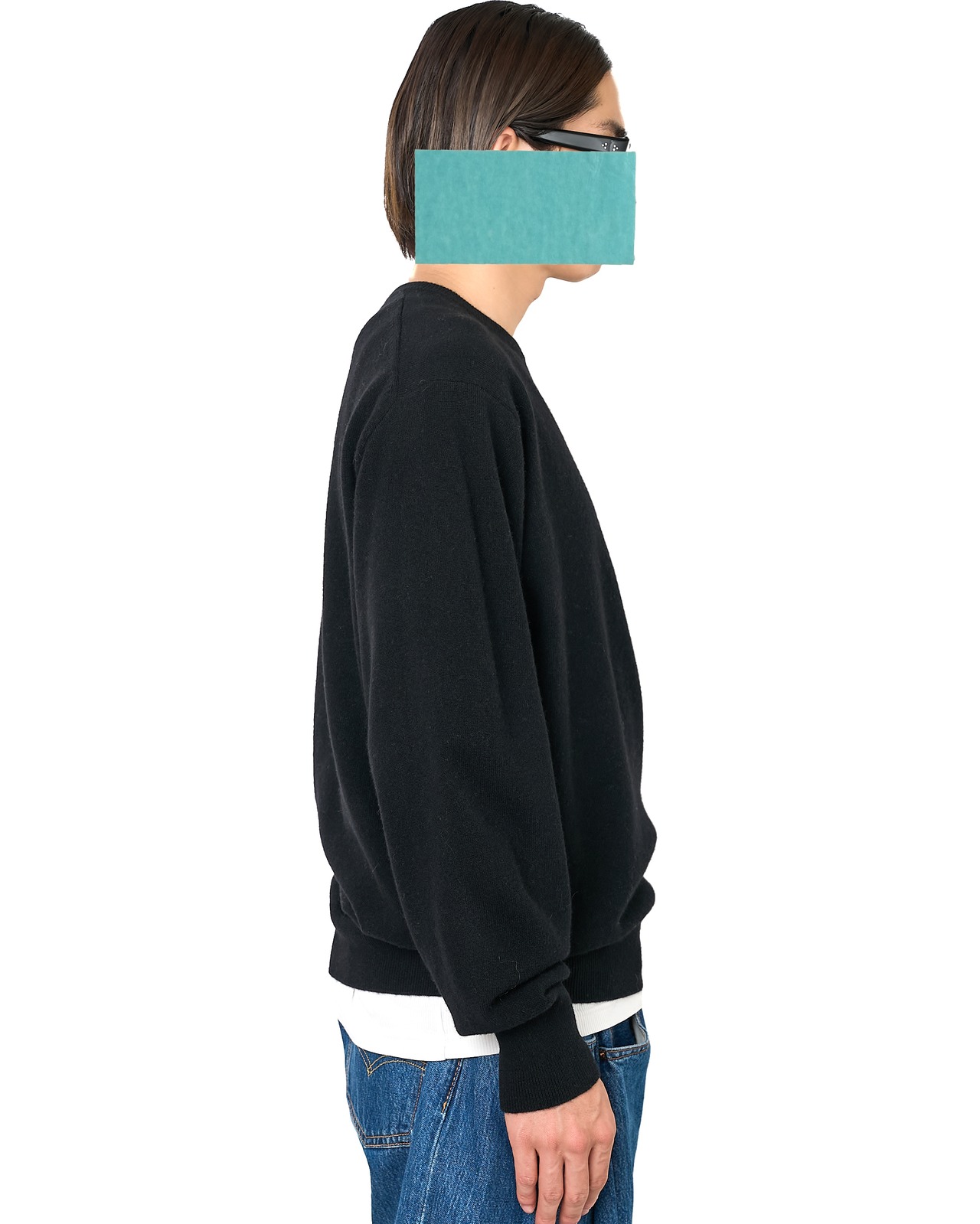 ssstein "EXTRA FINE WOOL KNIT CREW NECK LS〔BLACK〕"