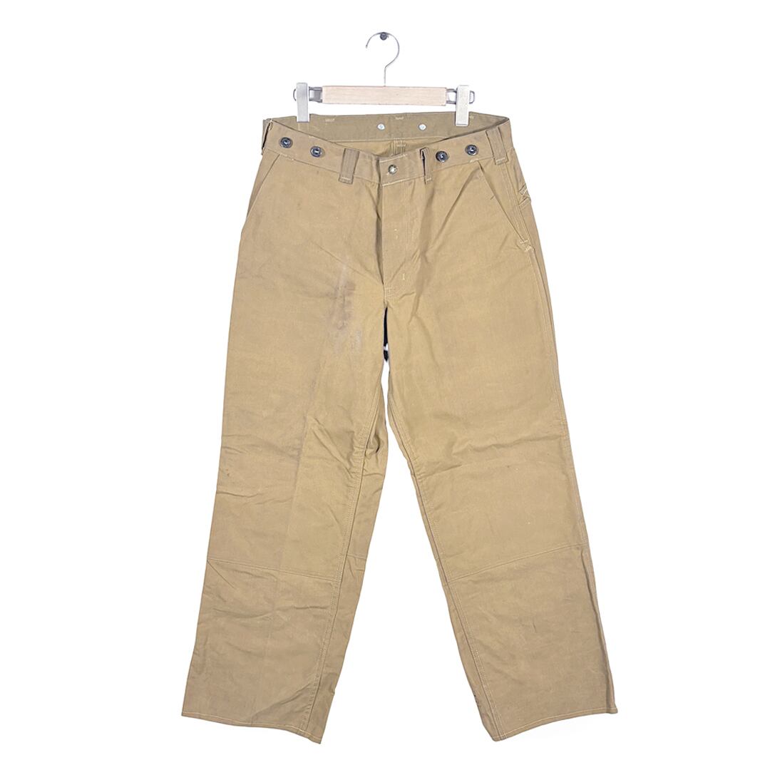 80s フィルソン ダブルティンパンツ オイルドコットン ダブルニー ヴィンテージ ハンティング ブラウン FILSON W34相当 古着 EZ0845